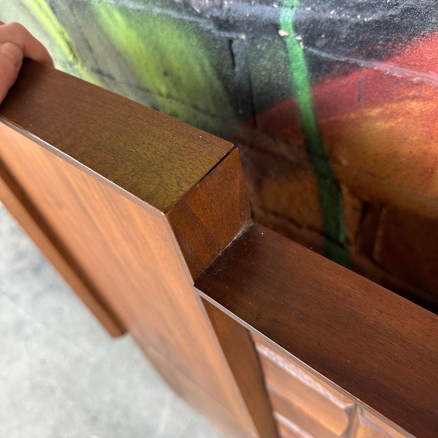 Mid-Century Modern Brutalist Tobago Canada King Size Headboard