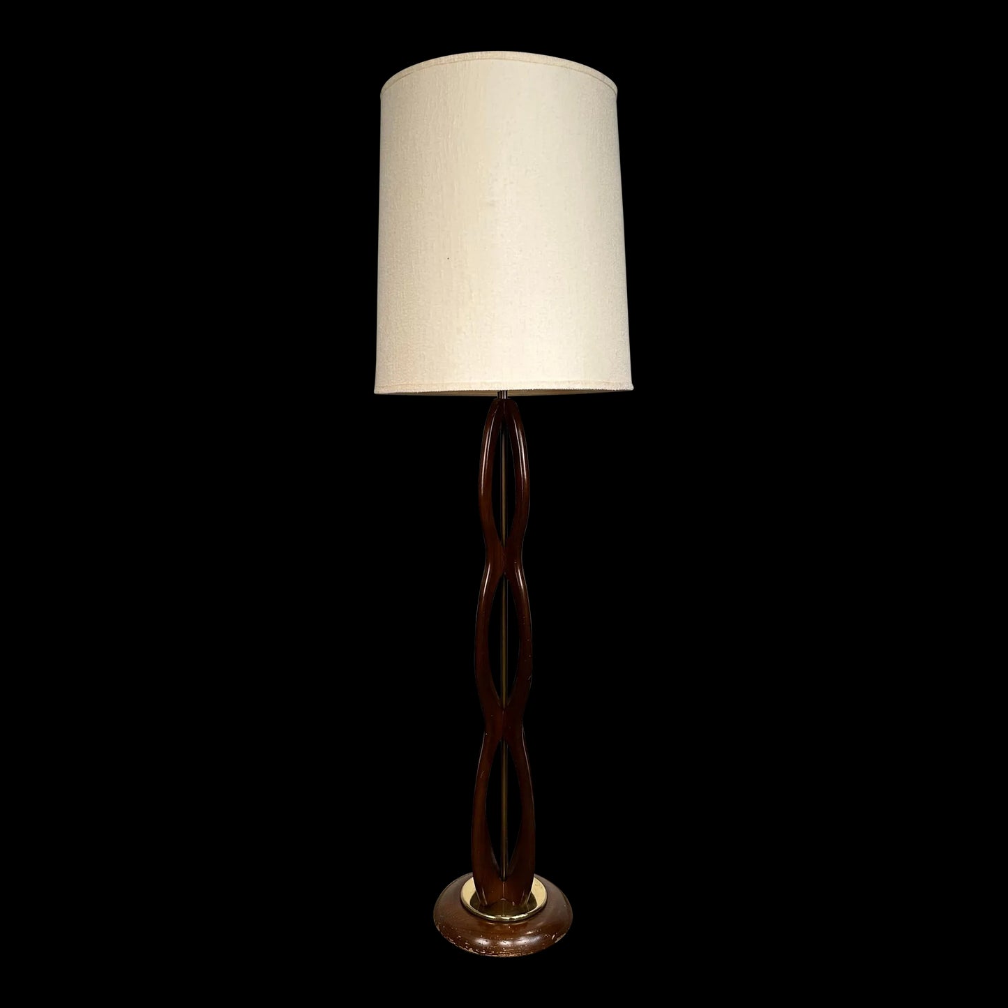 Mid Century Modern Modeline Sculpted Walnut Floor Lamp