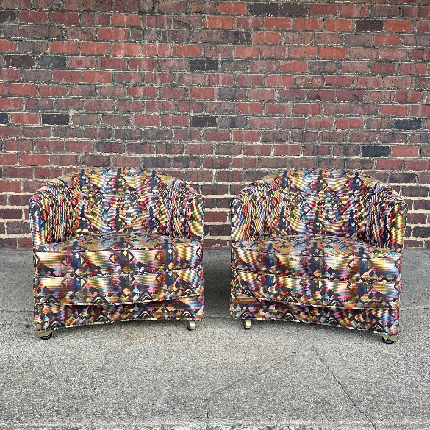 Pair of Harvey Probber Lounge Chairs on Casters