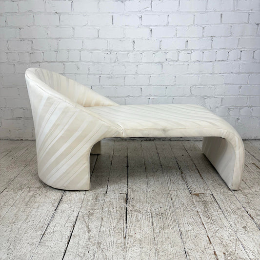 White Striped Chaise Lounge