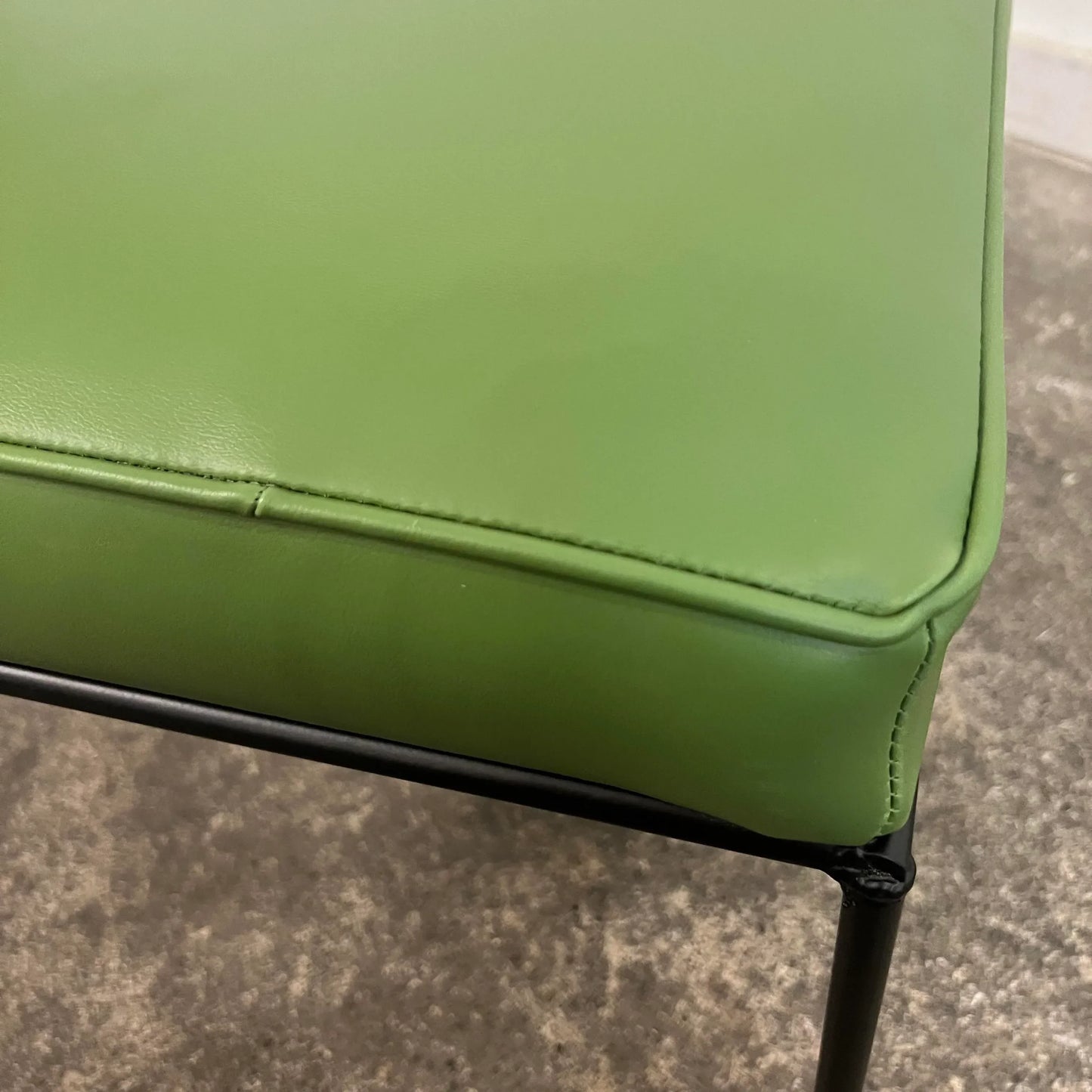 Paul McCobb Style Green Leatherette Ottoman