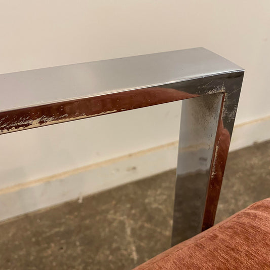 Mid-Century Modern Chrome Base Club Chair