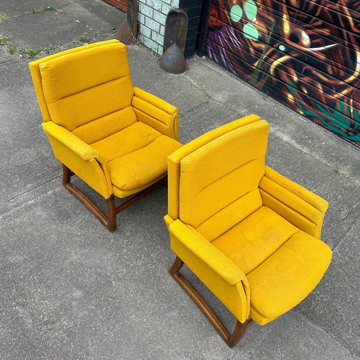Pair of Pearsall-Style Arm Club Chairs