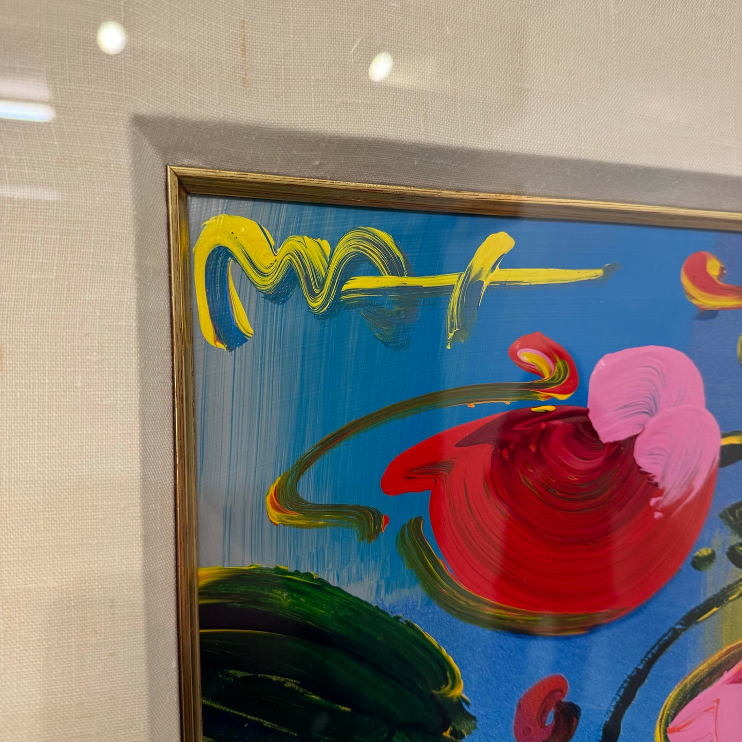 Peter Max, Faciliti-Link: Flowers, Mixed Media Painting With Acrylic and Lithography on Paper