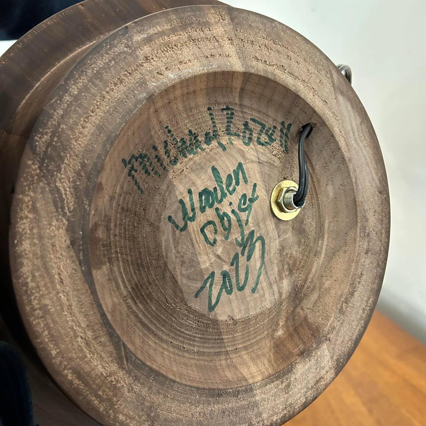 "Model D" Studio-Made Turned Walnut Table Lamp Michael Rozell