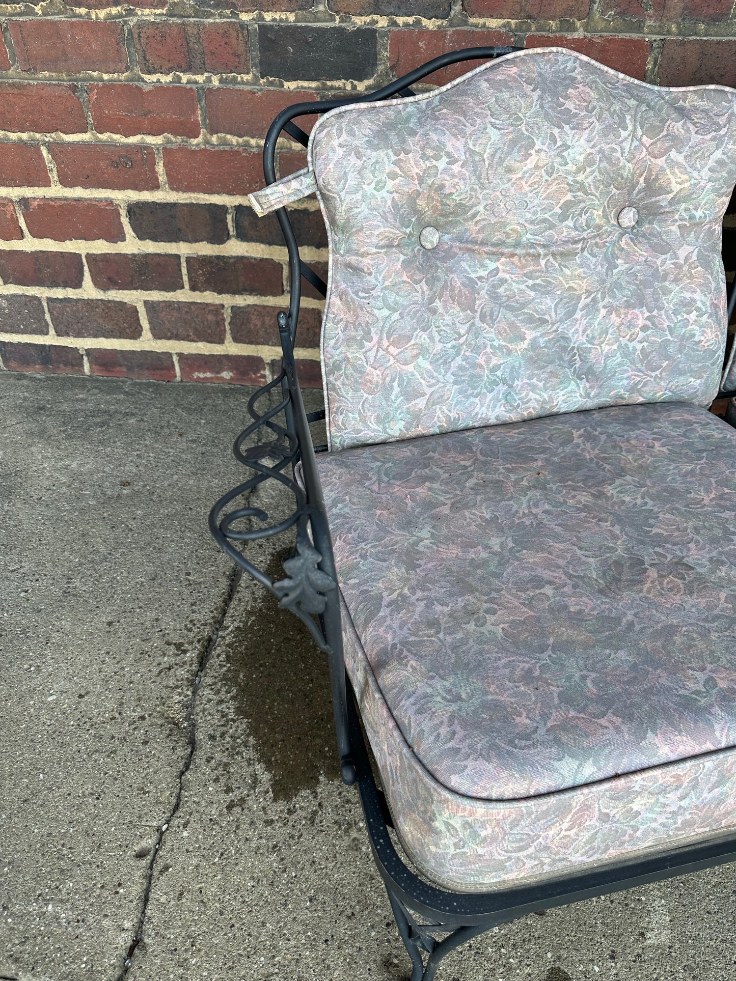 Vintage Woodard Six Piece Sectional Sofa Wrought Iron Patio Furniture, Attributed