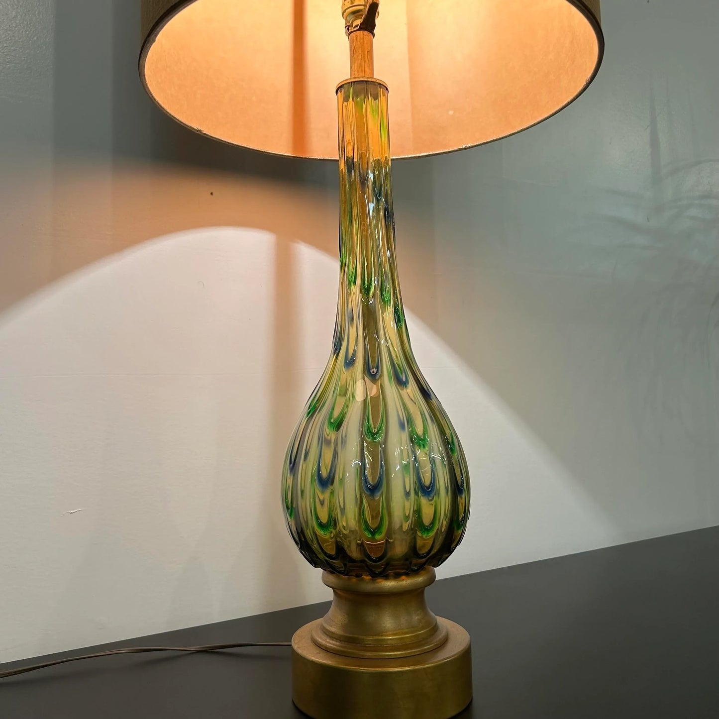 Mid Century Murano Glass Table Lamp