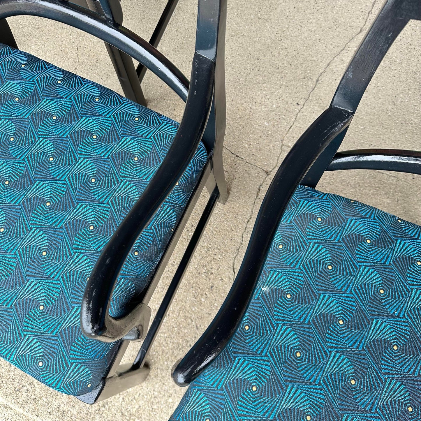 Mid-Century Modern Michael Taylor for Baker Dining Chairs W. Interlocking Circle