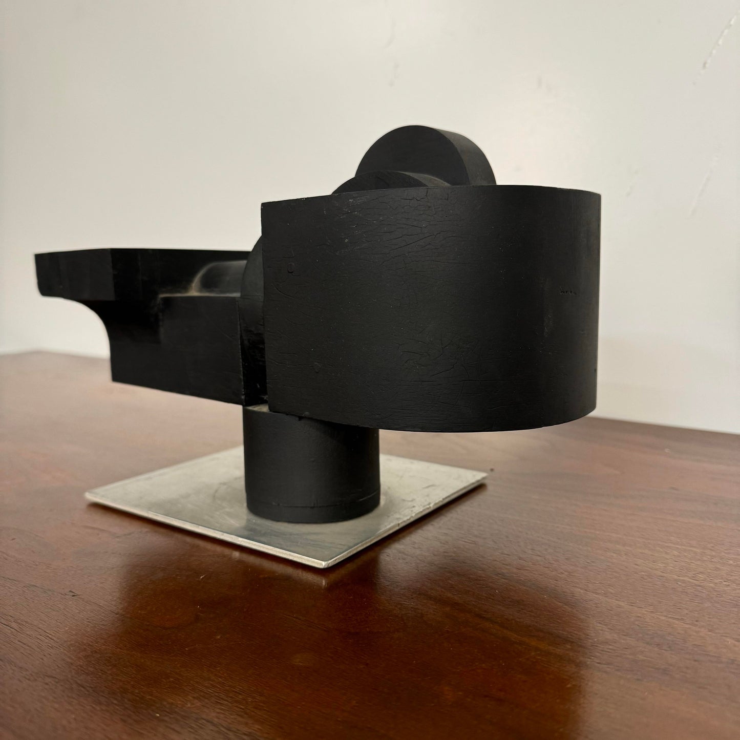 Wood and Metal Cubist Sculpture by Joseph Konzal