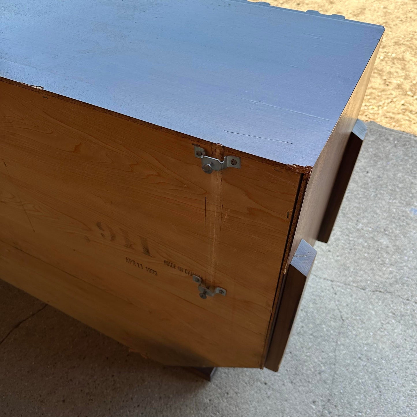 Mid Century Modern Brutalist Walnut Credenza