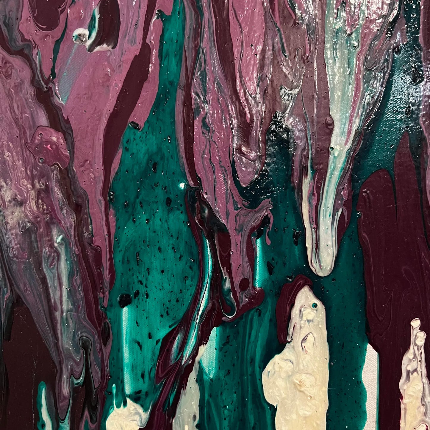 Purple and Green Abstract Painting Late Century