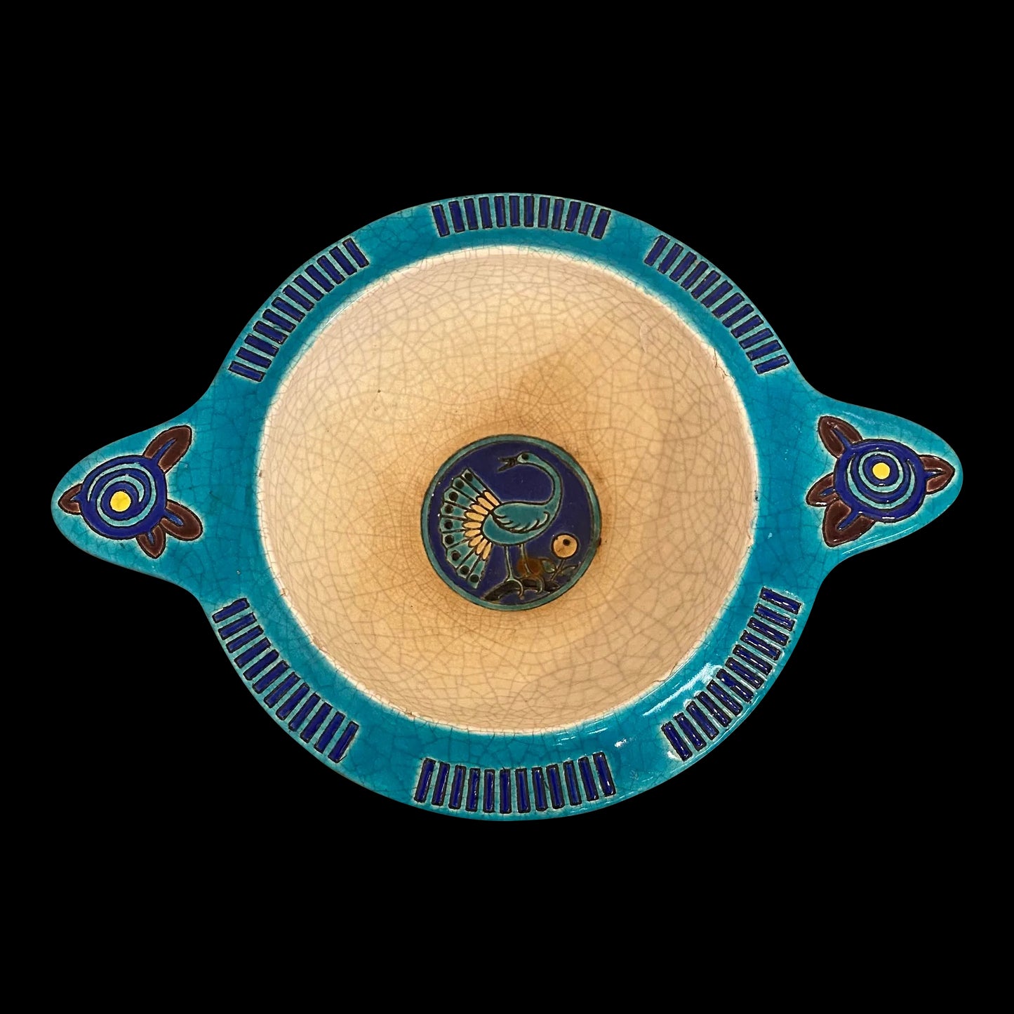 French Art Deco Bowl by Atelier Primevera Longwy France Pottery