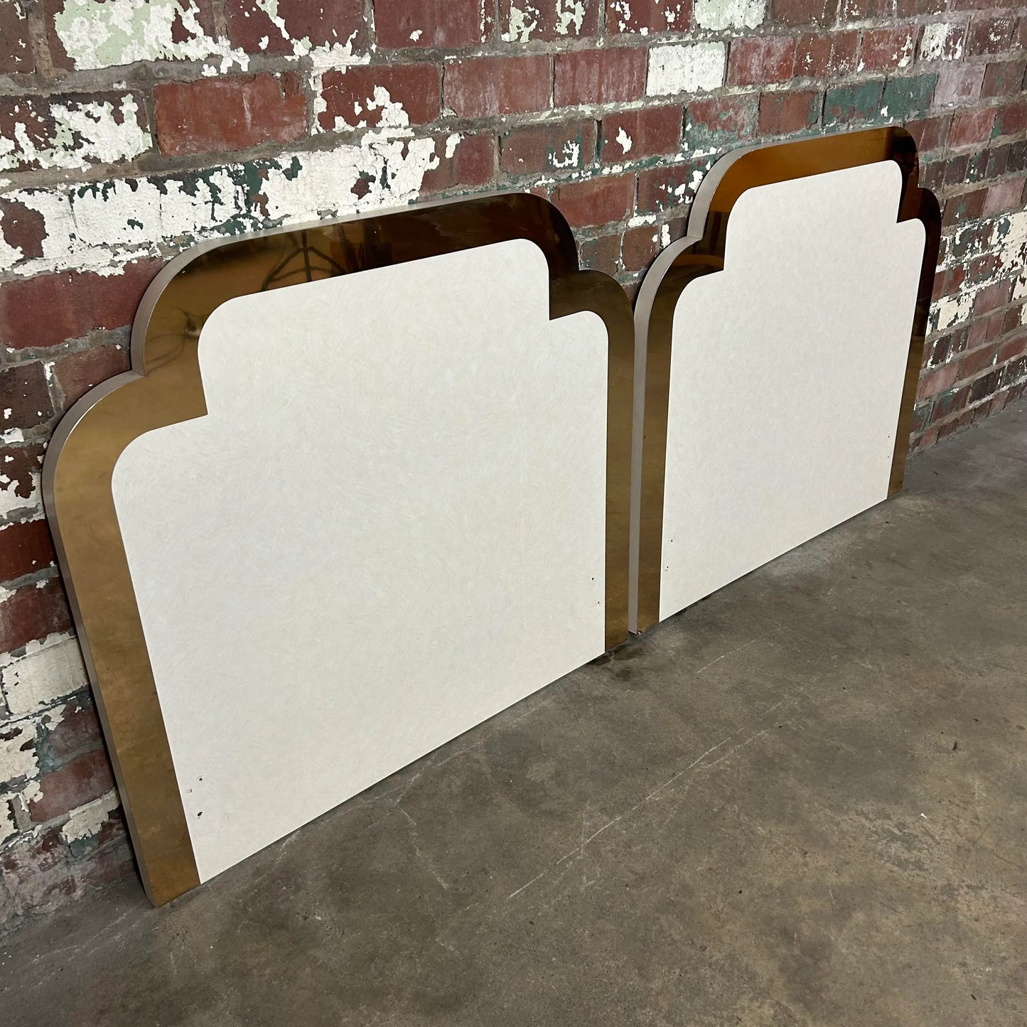 Pair of Twin Size Rose Gold Trim Headboards