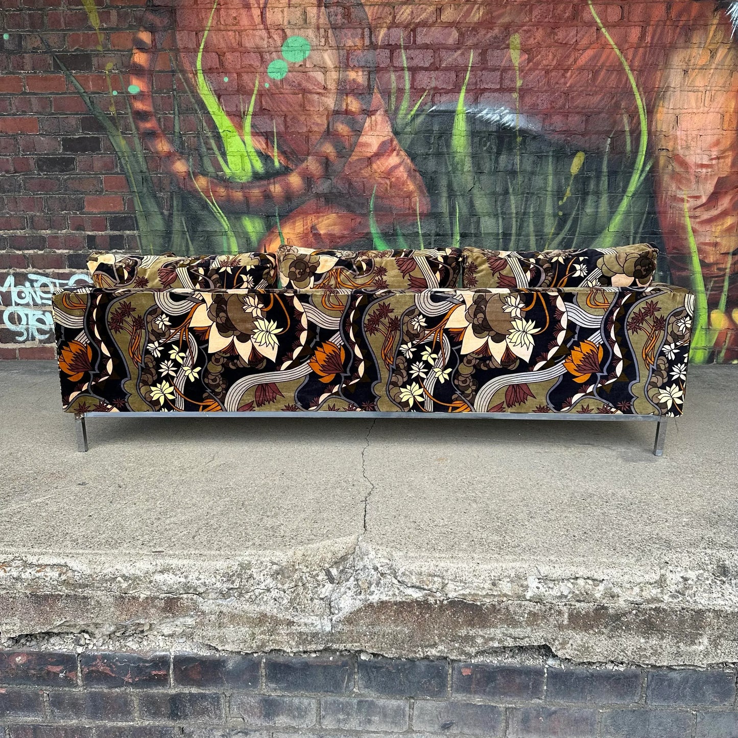 Adrian Pearsall for Craft Associates Sofa With Jack Lenor Larsen Fabric