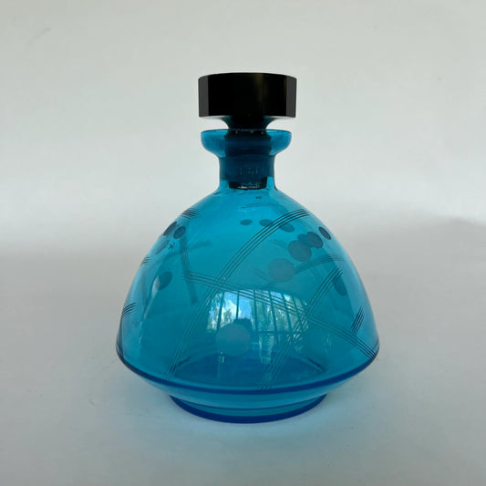 Walter Seig Blue Glass Decanter