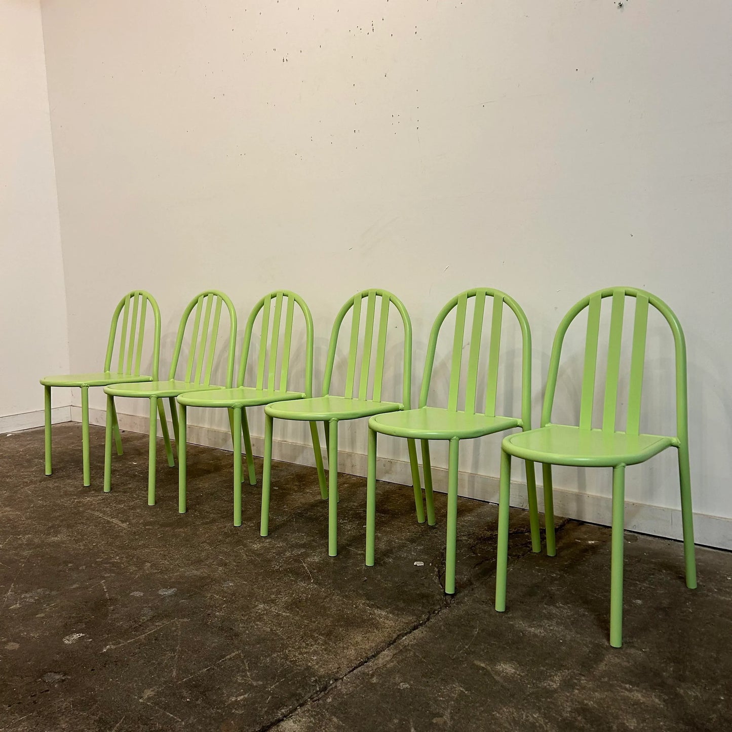 Set of 6 Model 222 Dining Chairs by Robert Mallet-Stevens Older Originals New Powder Coat