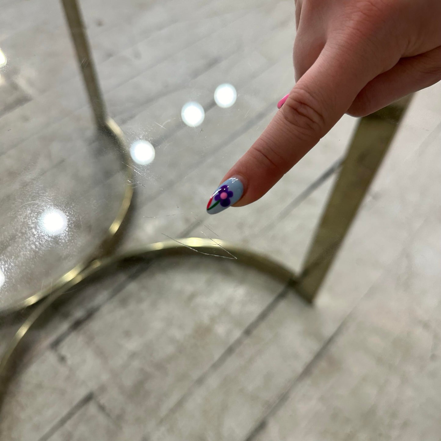 Glass and Brass Dining Set With Four Chairs Knoll Style Flat Bar Milo Baughman