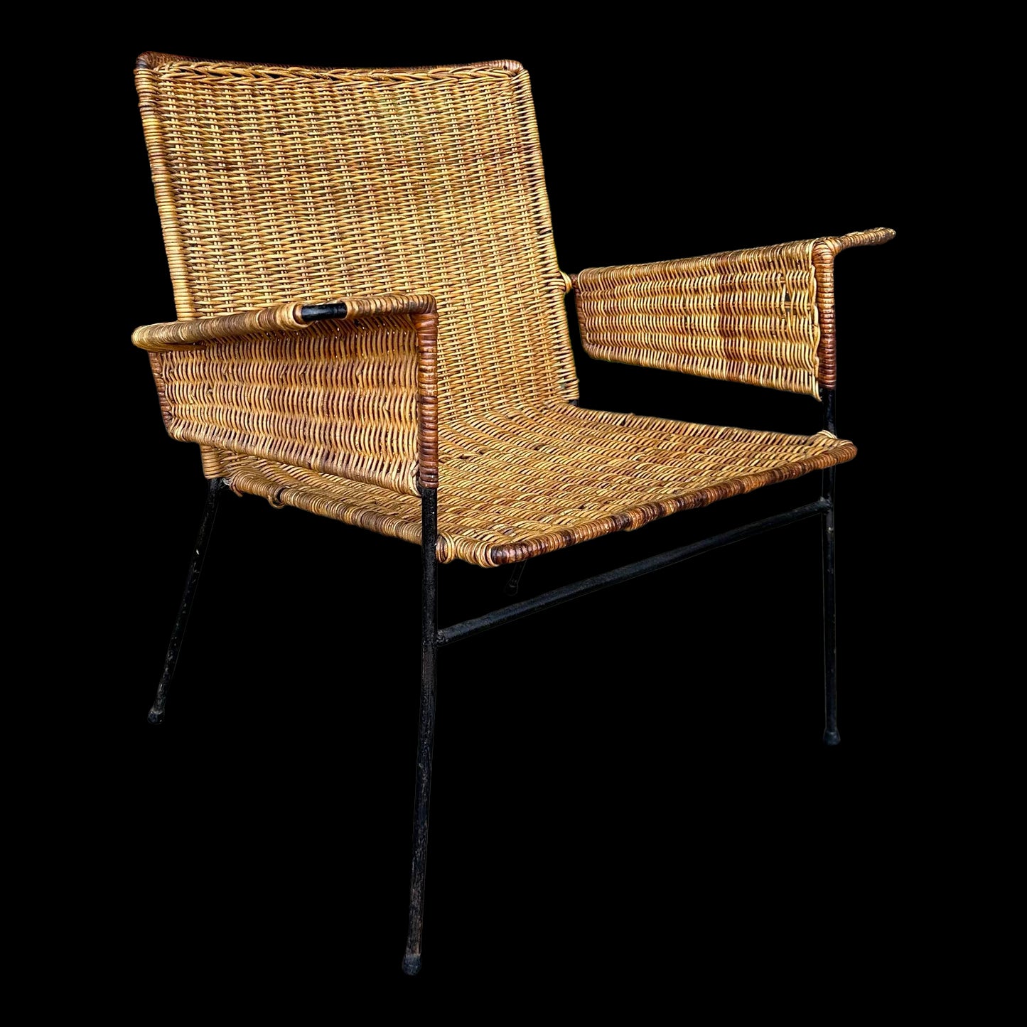 Van Keppel-Green Rattan and Iron Patio Chair
