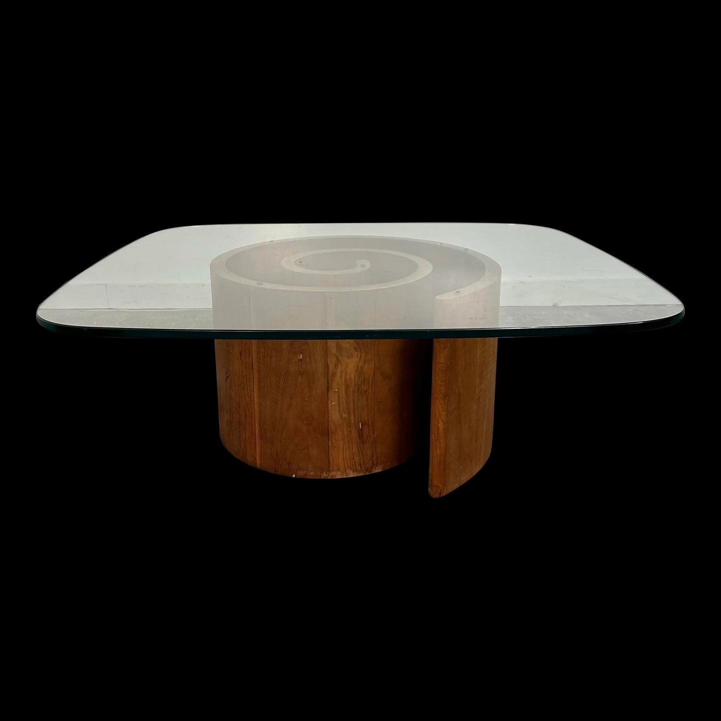 Vladimir Kagan Walnut Snail Coffee Table