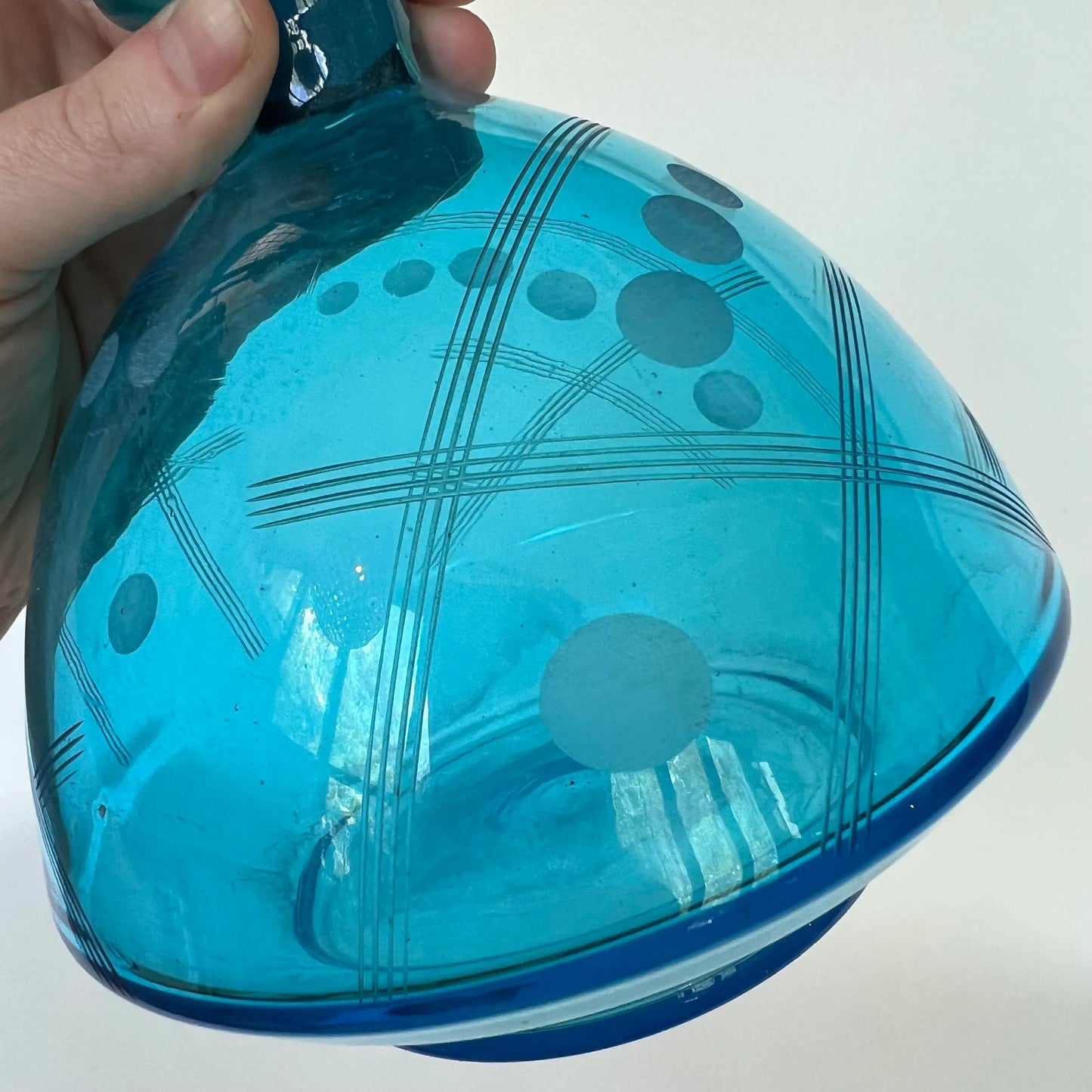 Walter Seig Blue Glass Decanter