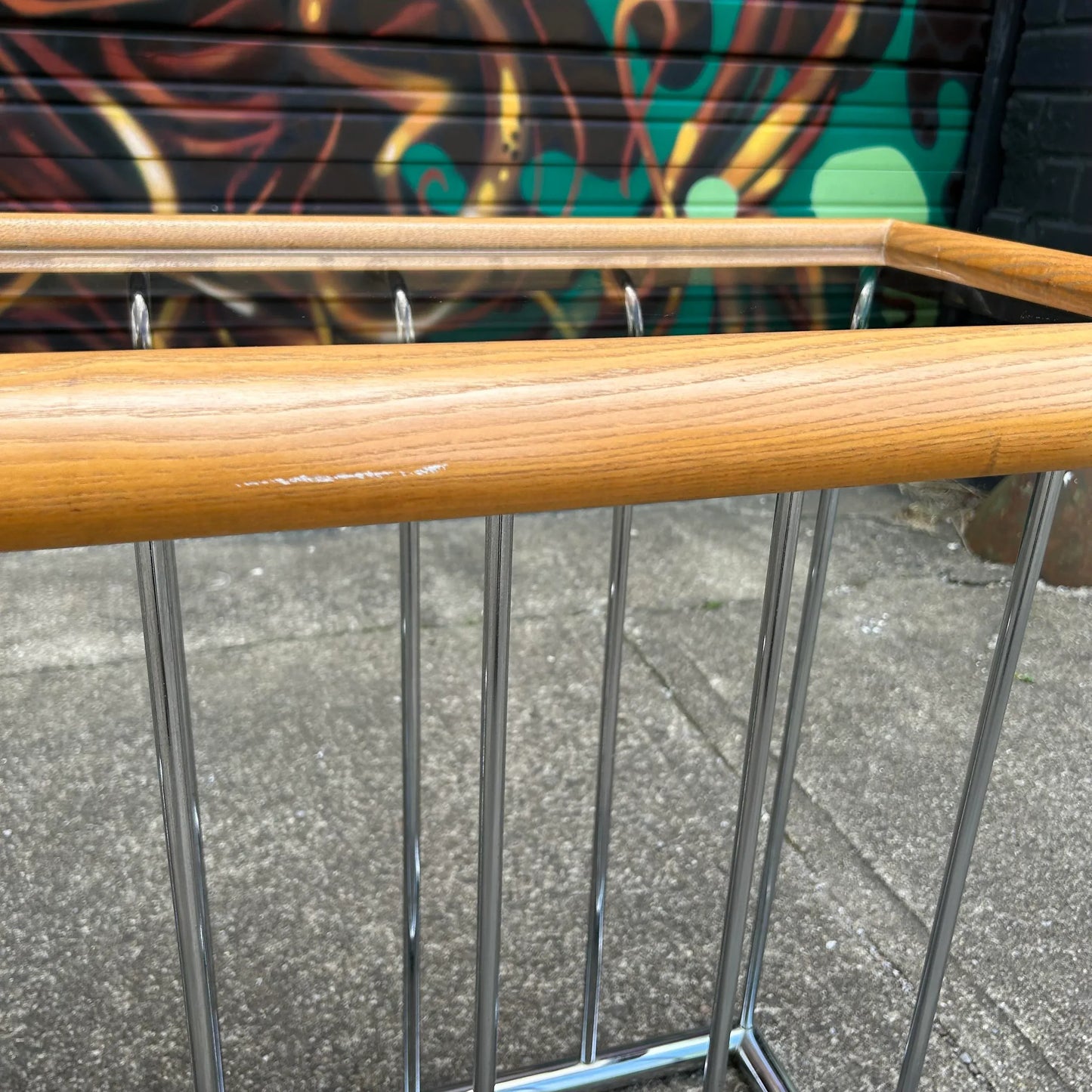 Milo Baughman Style Smoked Glass Console Table