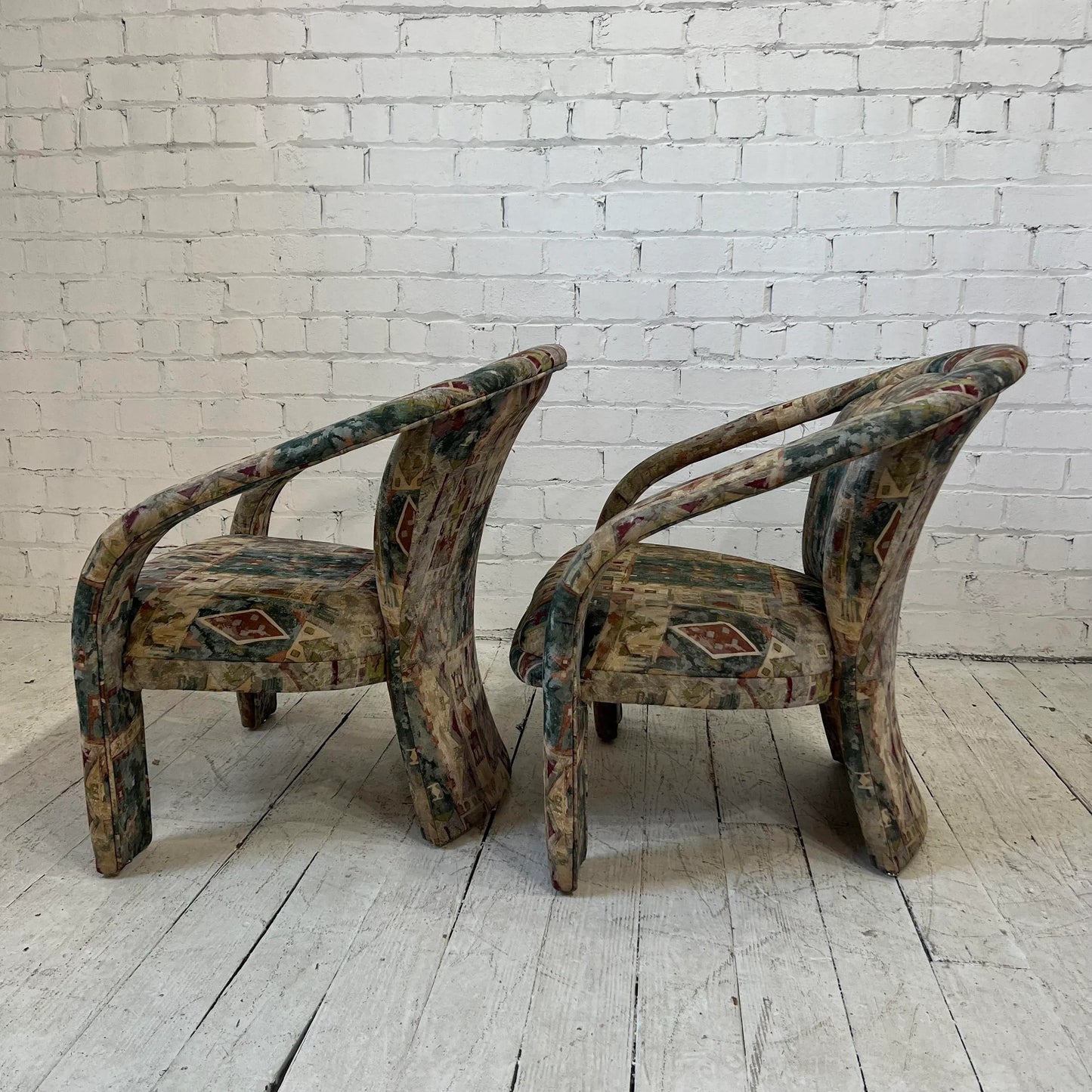 Pair of Kagan Style 3 Legged Arm Chairs 90’s