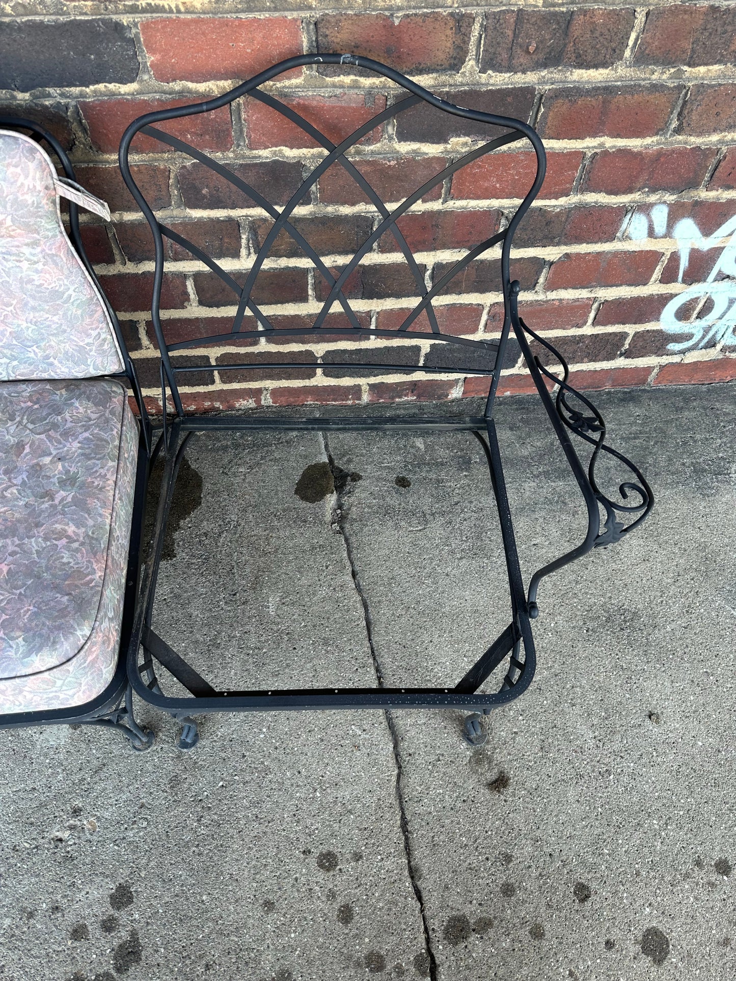 Vintage Woodard Six Piece Sectional Sofa Wrought Iron Patio Furniture, Attributed