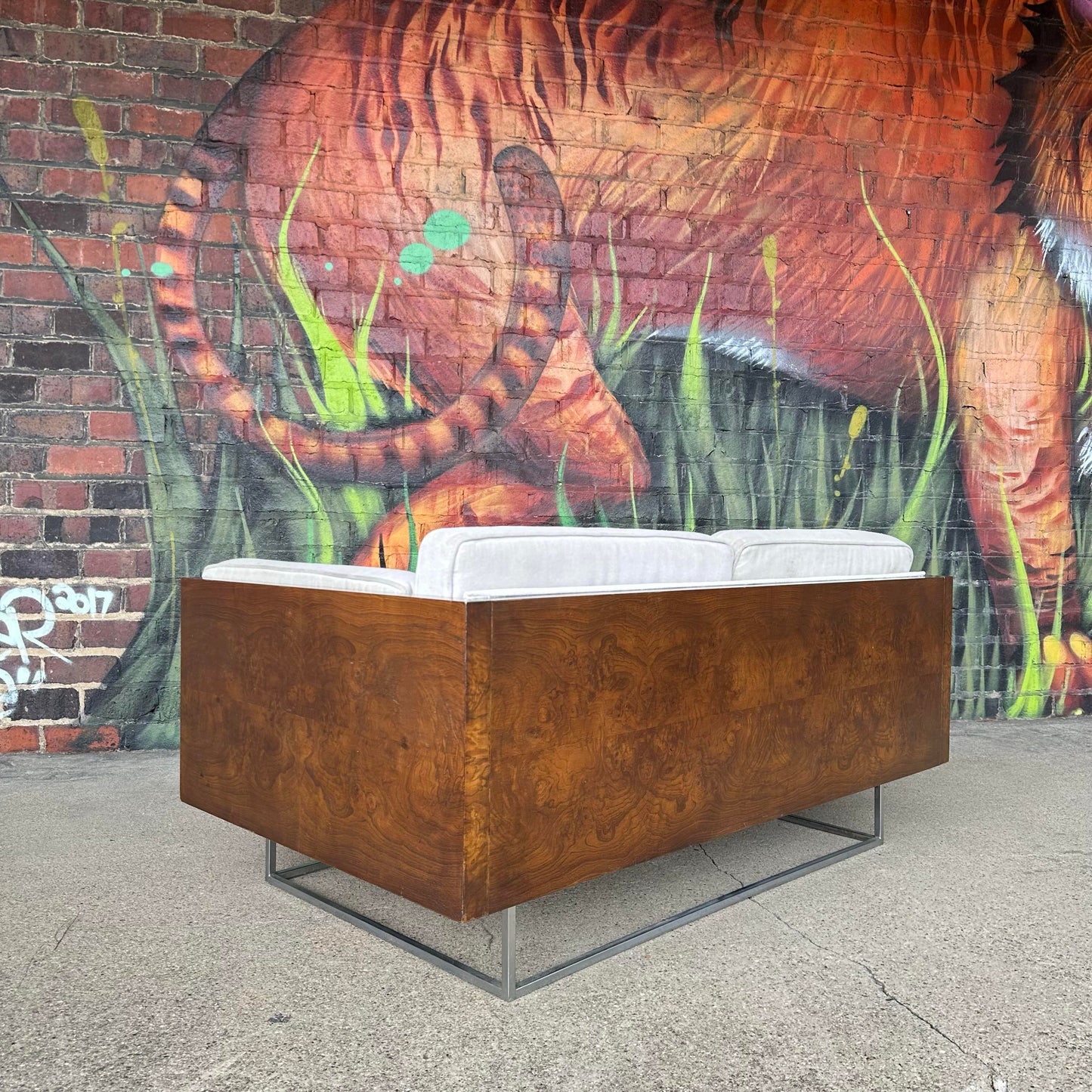 Milo Baughman for Thayer Coggin Burlwood Case Sofa Mid-Century Modern