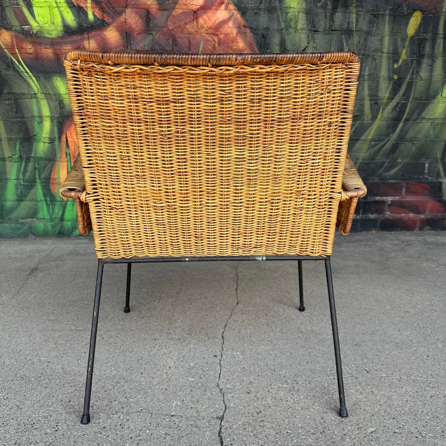 Van Keppel-Green Rattan and Iron Patio Chair