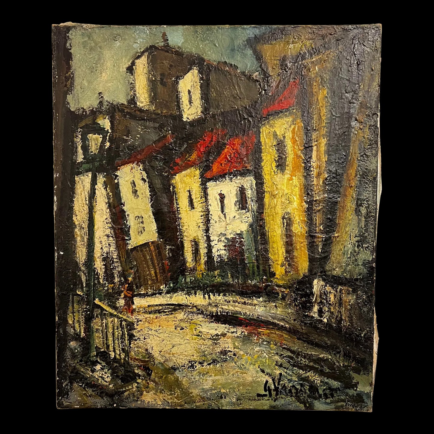 George Vausser Cityscape Painting Signed