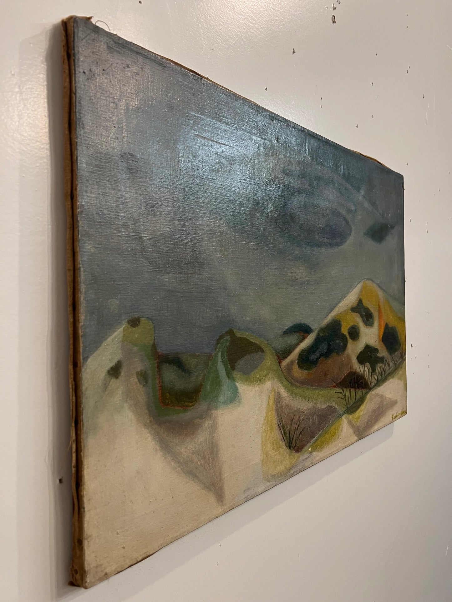 “Dunes” Oil Painting on Canvas Nyc Artist Almost a Serialist Landscape