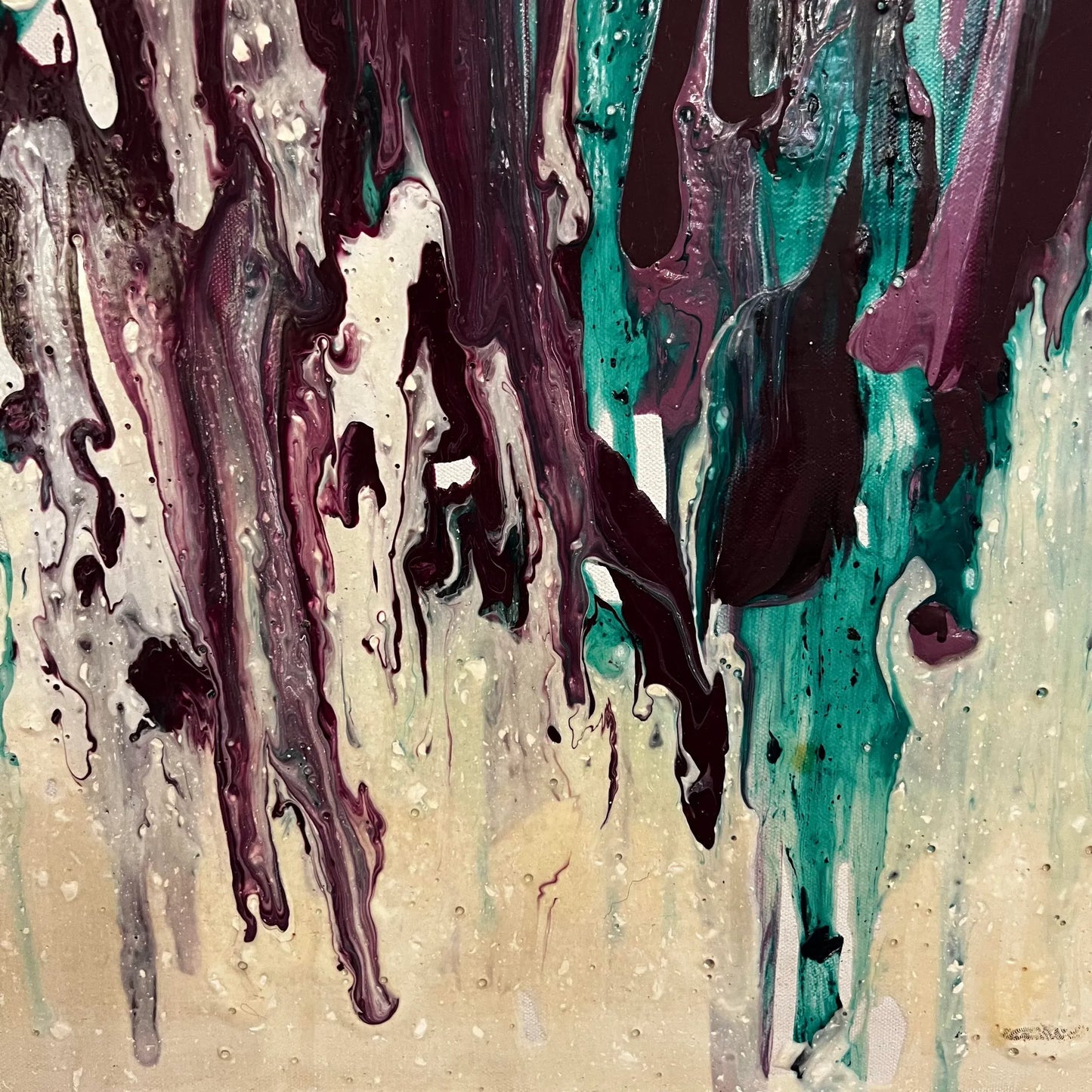 Purple and Green Abstract Painting Late Century