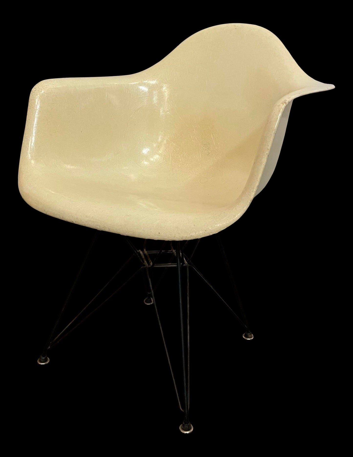 Vintage Mid-Century Modern Eiffel Tower Base Fiberglass Chair