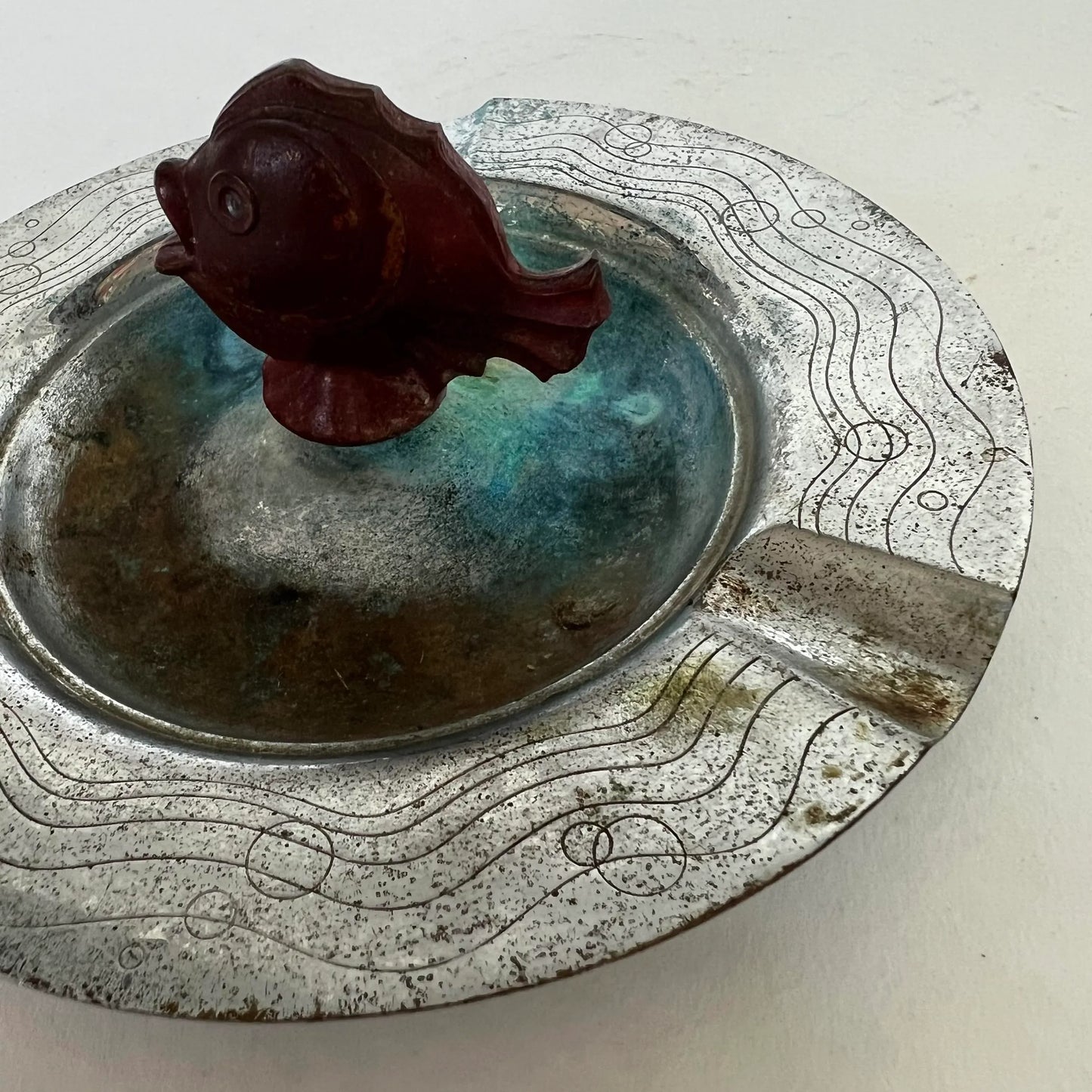 Vintage Chase Co. Chrome Fish Ashtray Ash Tray Art Deco