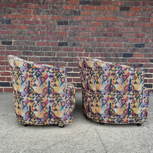 Pair of Harvey Probber Lounge Chairs on Casters