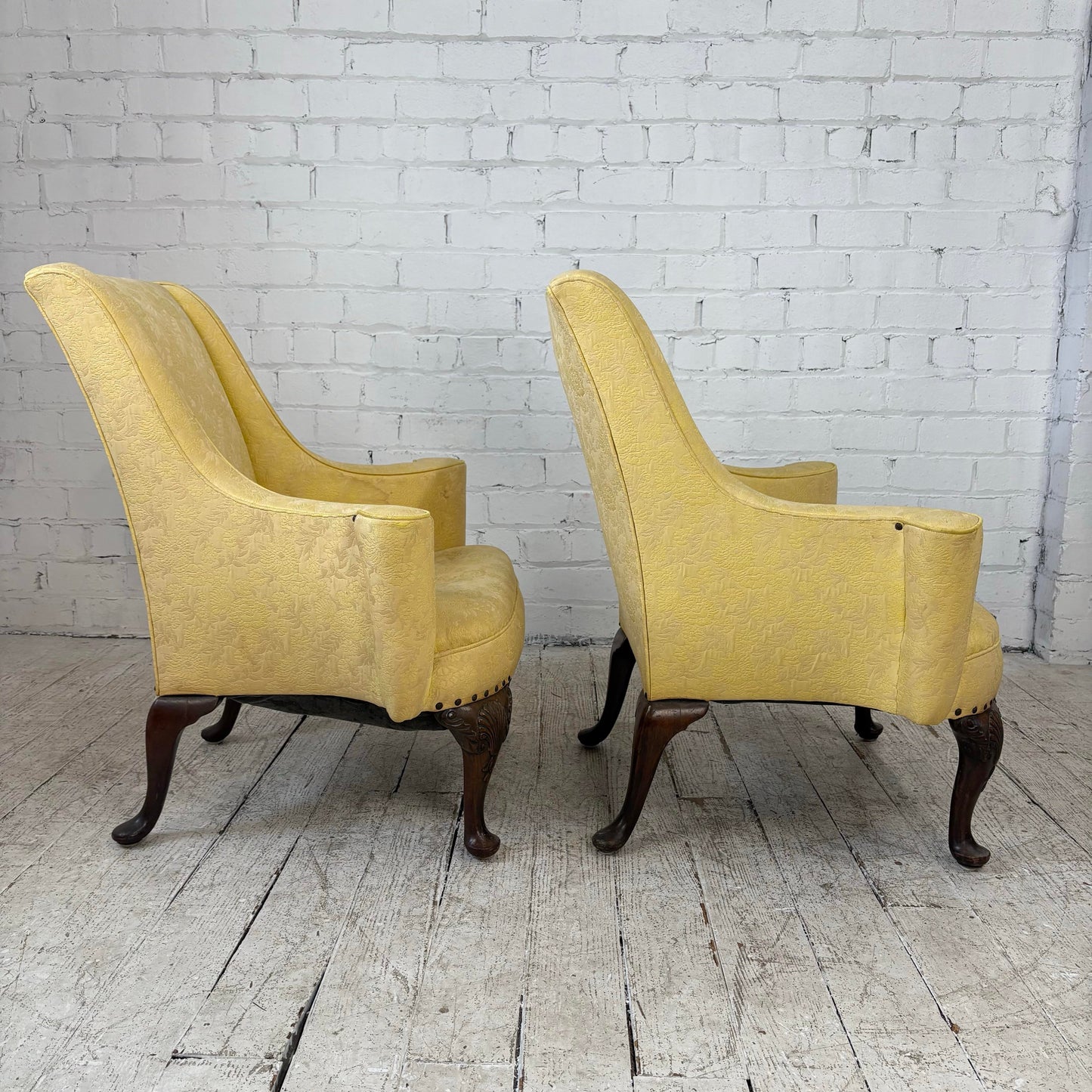 Pair of Traditional Wide Arm Antique Chairs