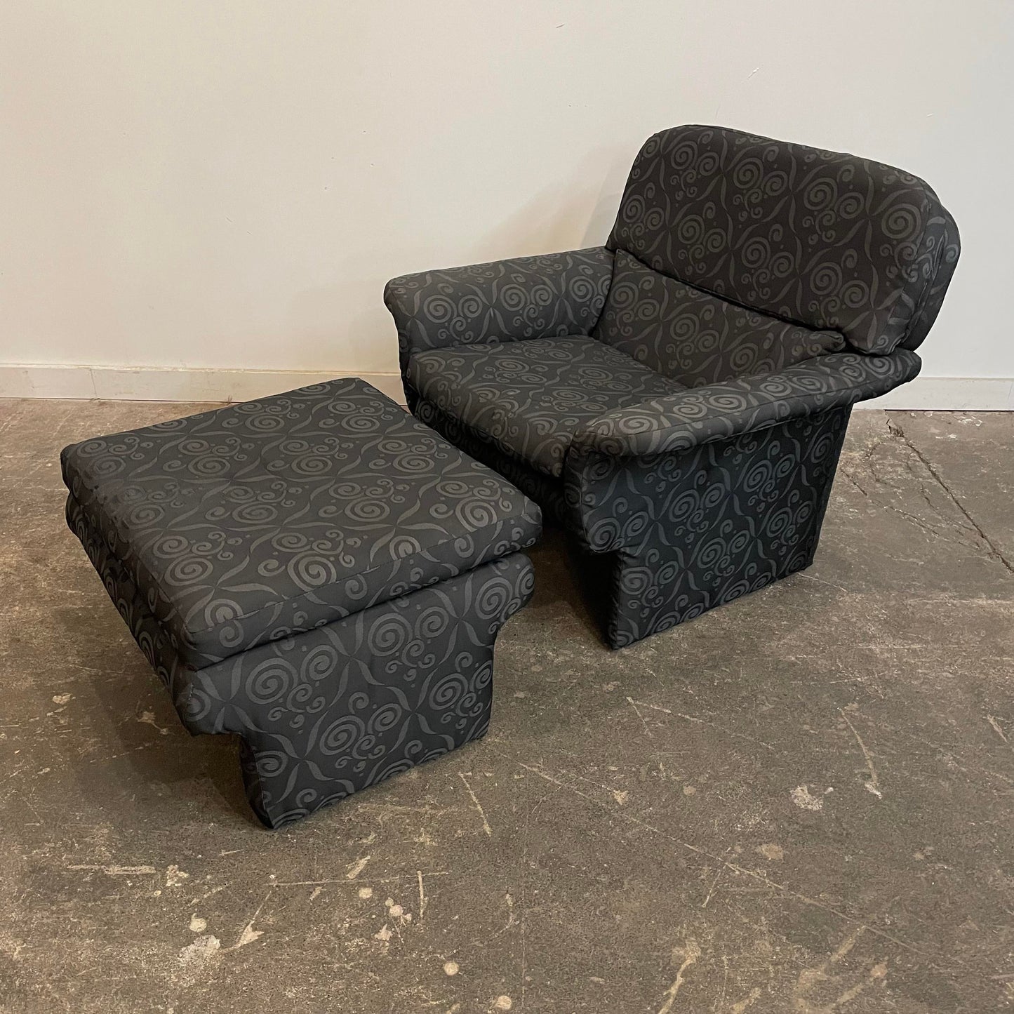 Mid Century Modern Preview Furniture Arm Chair and Ottoman