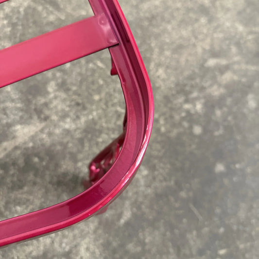 Newly Powder Coated Woodard Chantilly Rose Wrought Iron Outdoor Lounge Chair