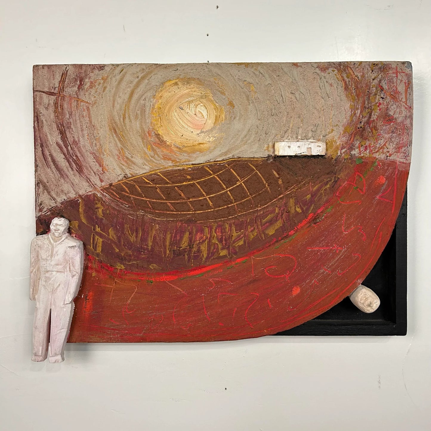 “Joe’s Doing Alright Now” J. Boomer Mixed Media Sculpture Painting 1989