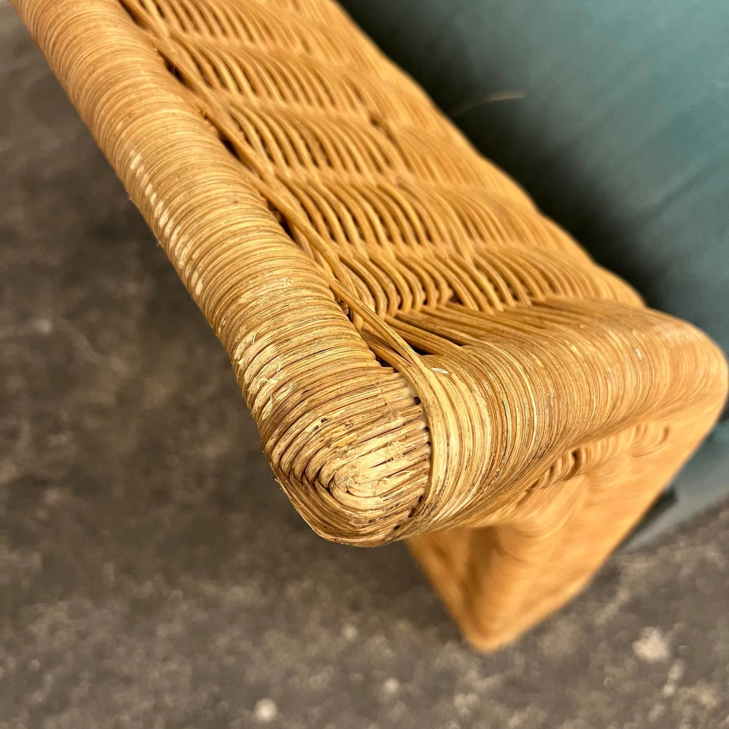 Pair of Large Cube Wicker Lounge Club Chairs