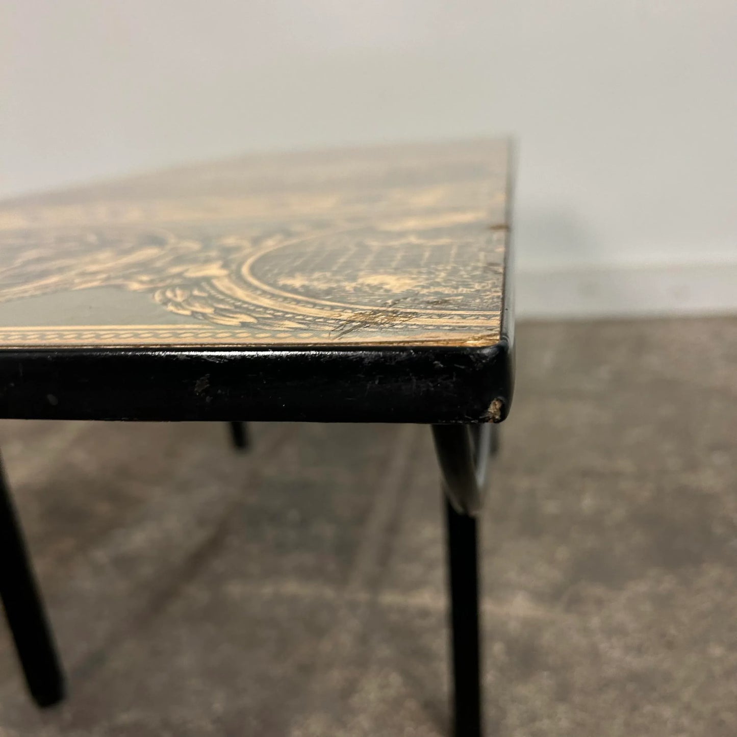 Vintage Fornasetti Style Petite Coffee Table Iron