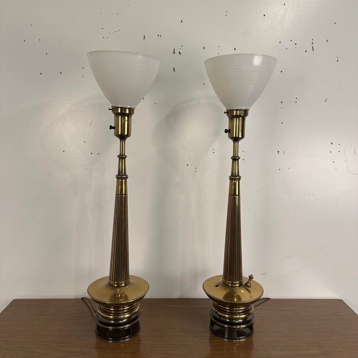 Mid Century Modern Pair of Brass Stiffel Table Lamps