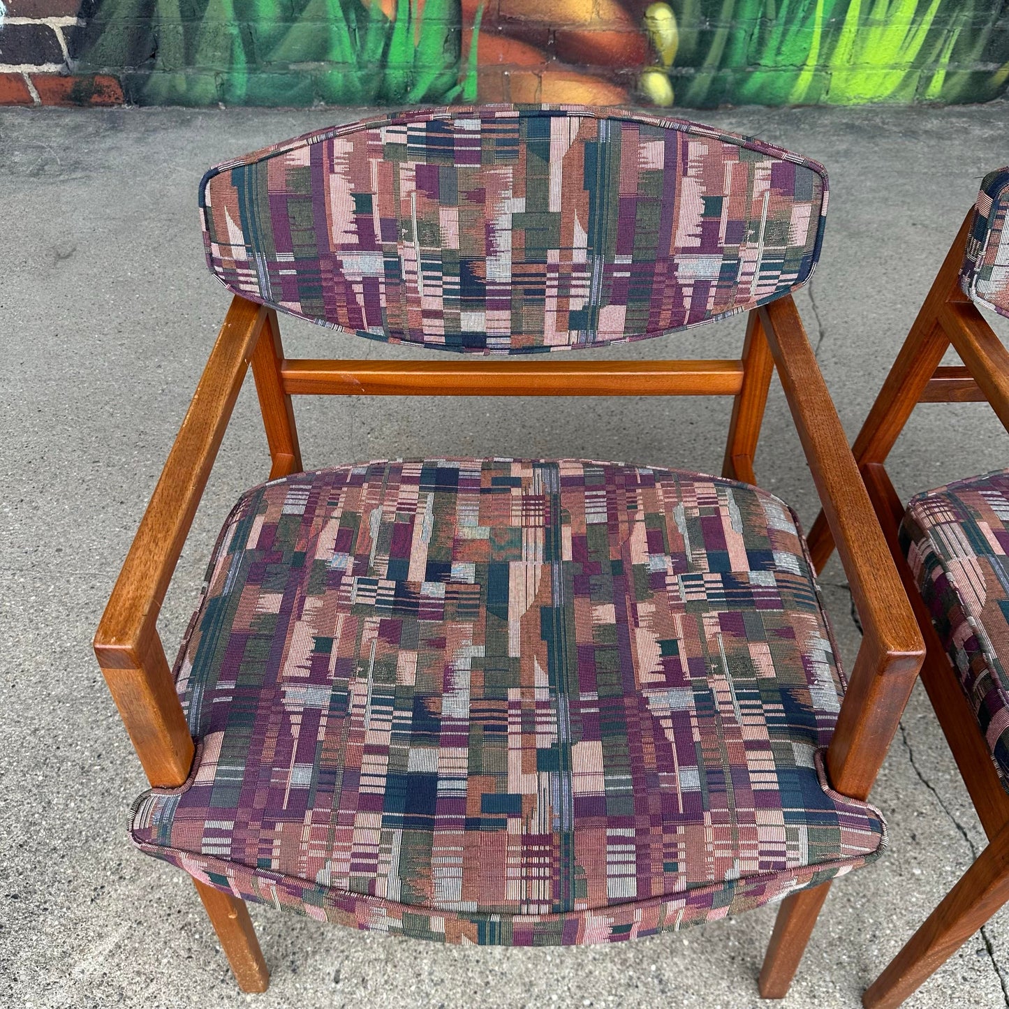 Pair of George Nelson Walnut Arm Chairs