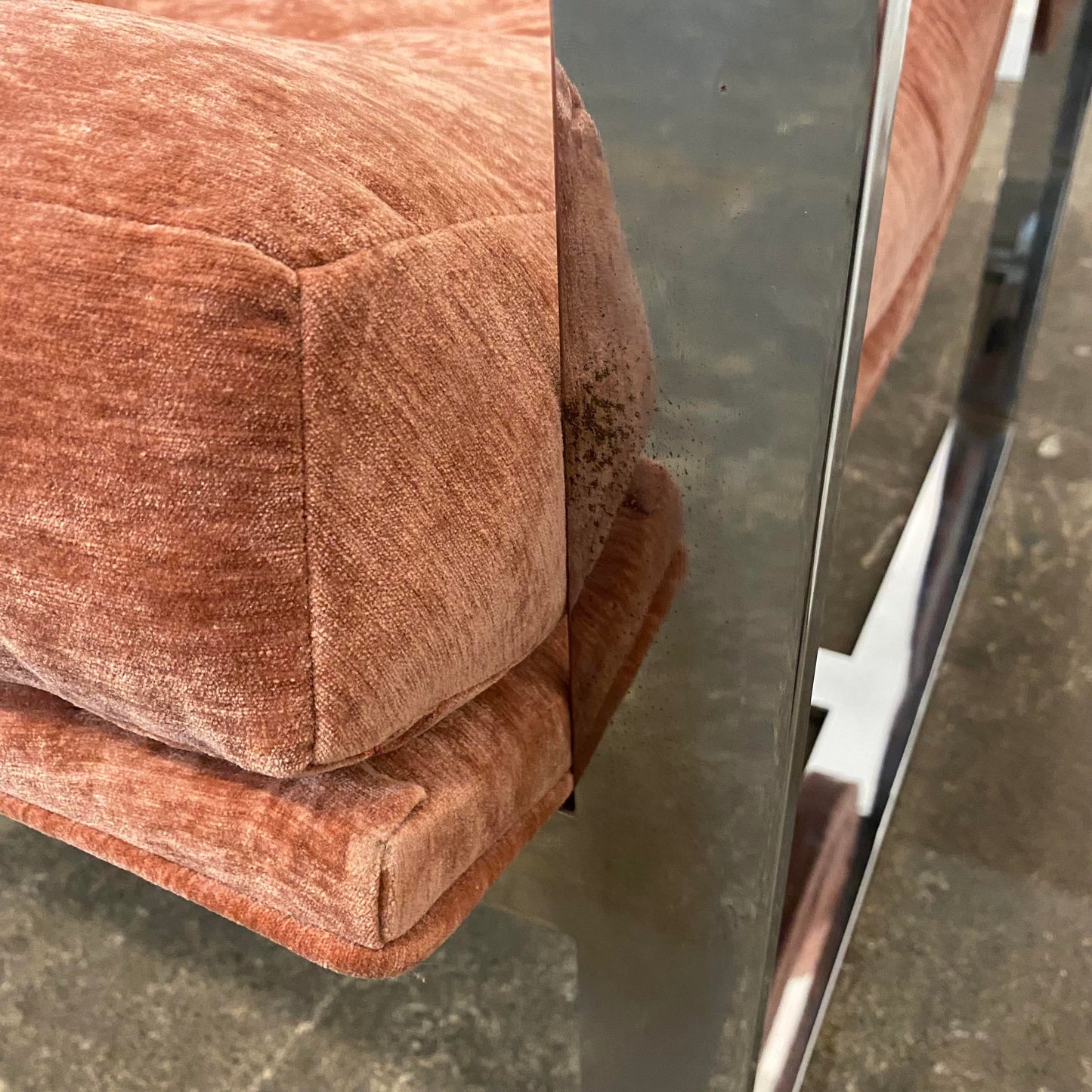 Mid-Century Modern Chrome Base Club Chair