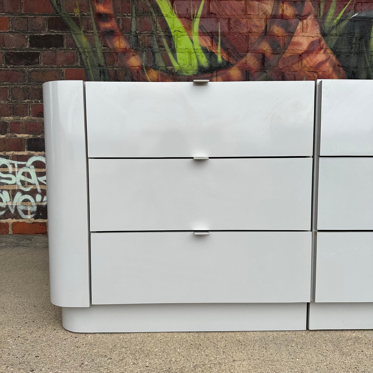 Post Modern 1980s Grey Laminate Dresser Set