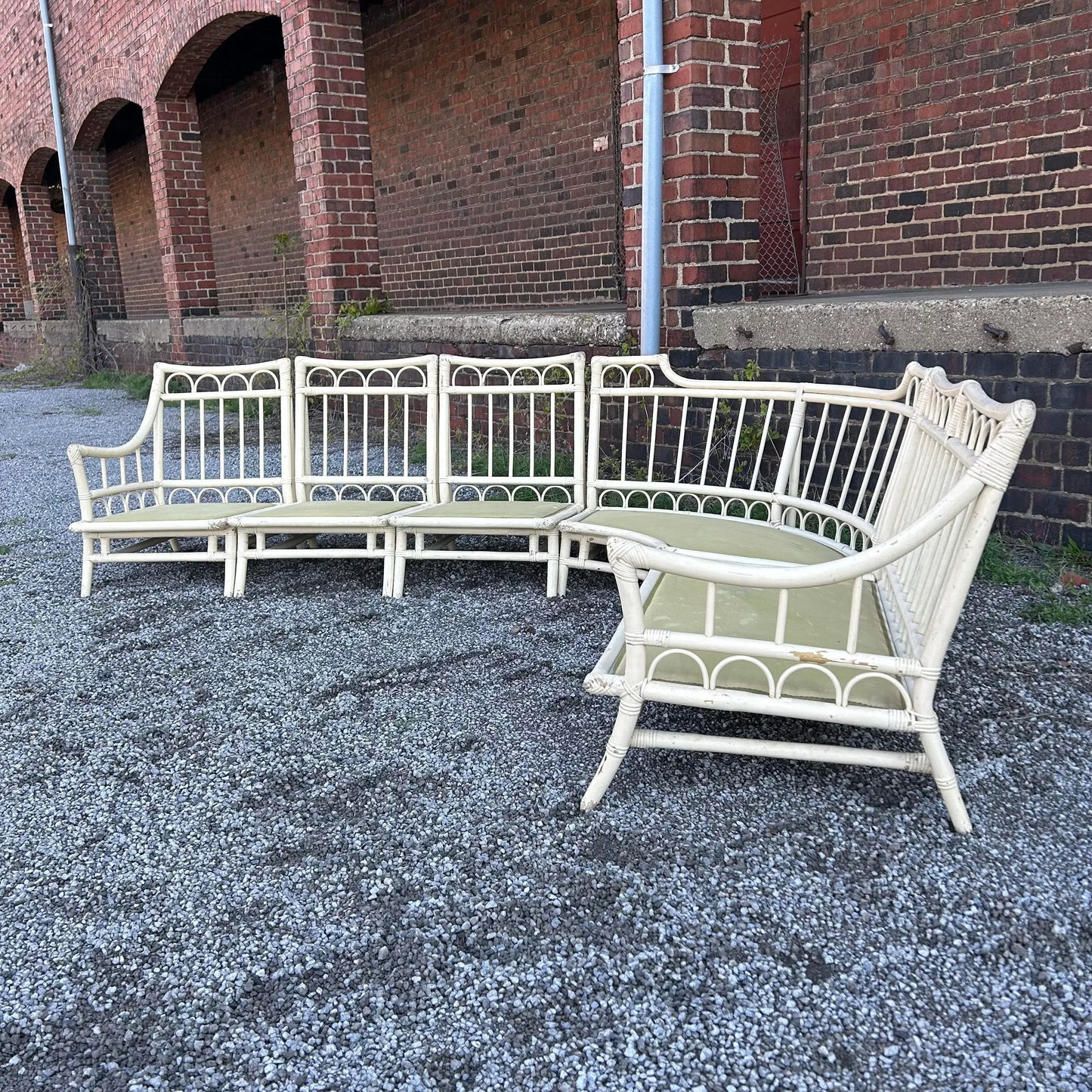 Vintage Tommi Parzinger and Henry Olko for Willow and Reed Rattan Bamboo Sectional