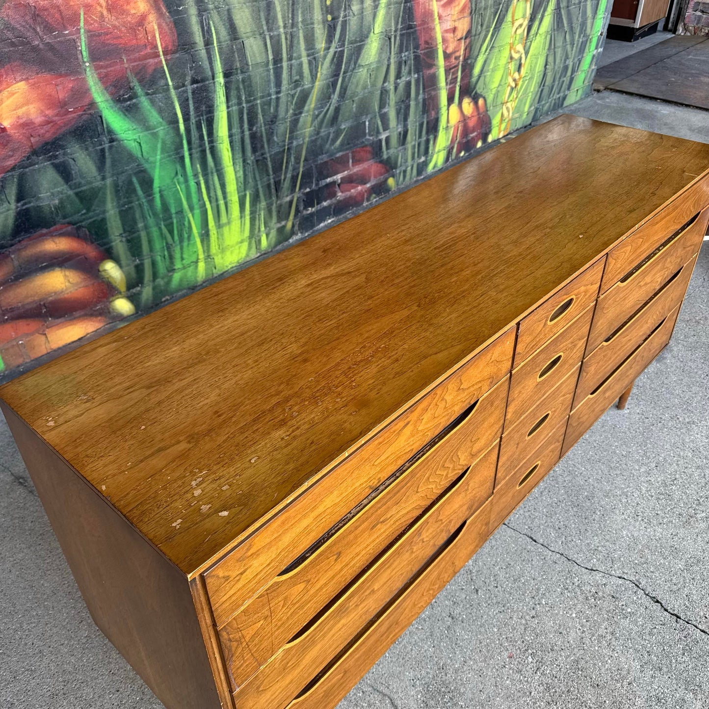Unique Mid Century Modern Wood Dresser