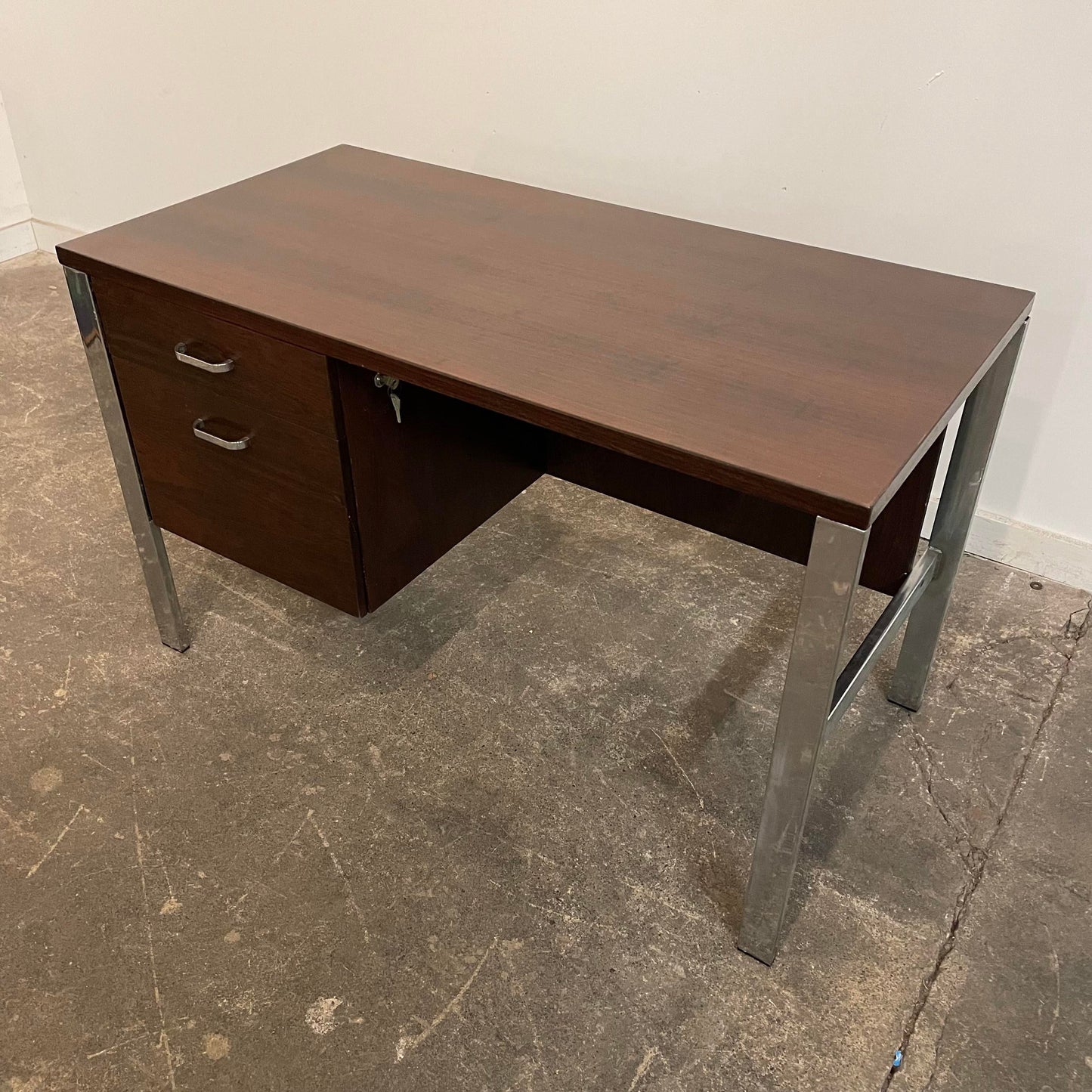 Mid Century Modern Rosewood and Chrome Desk