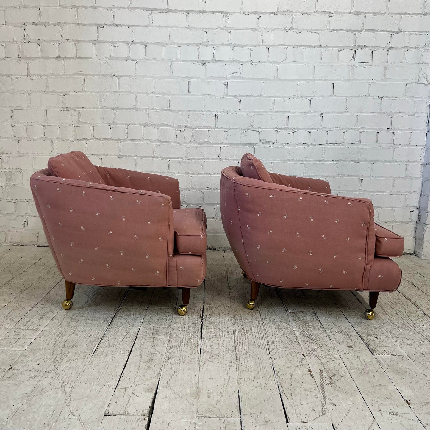 Pair of Drexel Club Chairs on Casters