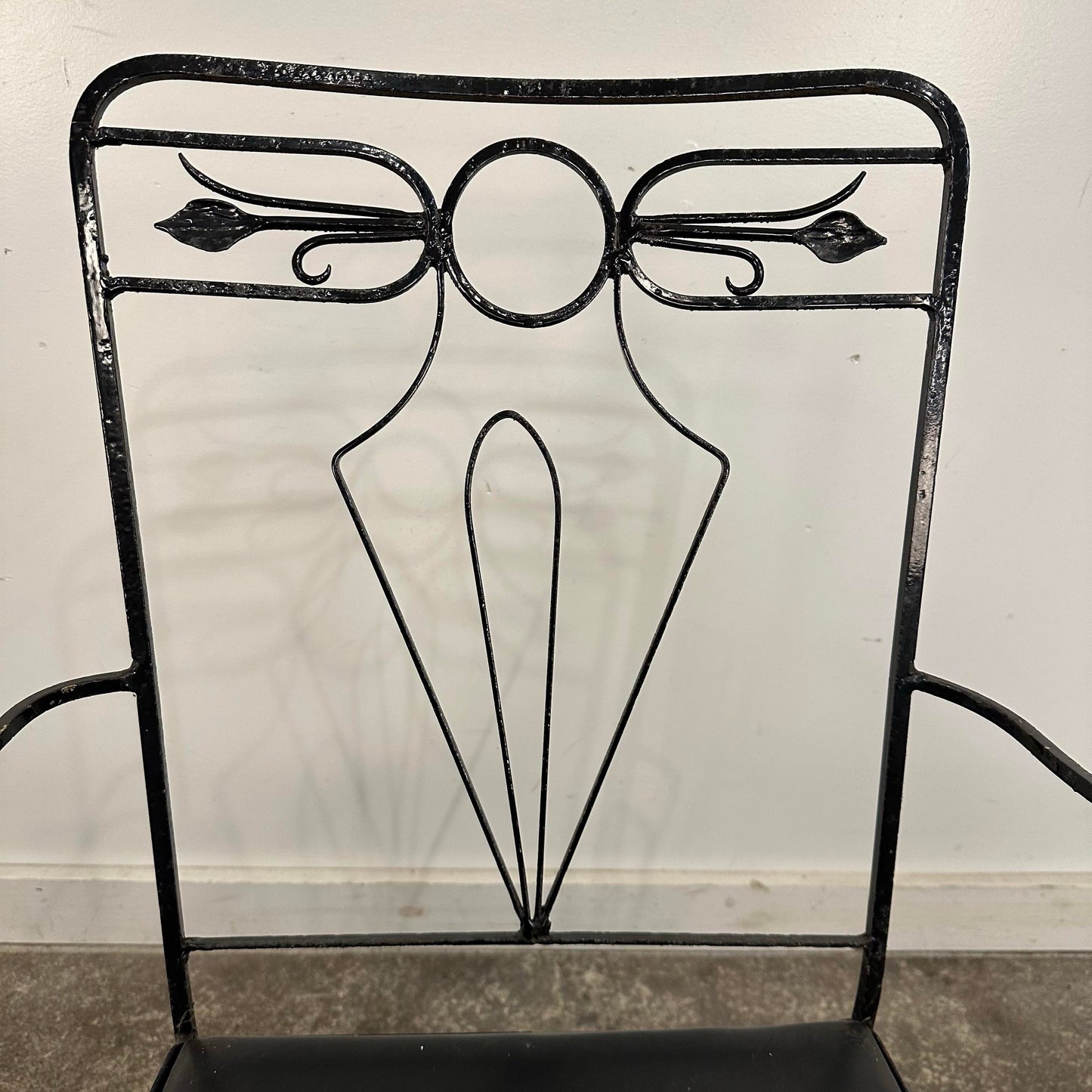 Pair of Salterini Iron Arm Dining Chairs Art Deco